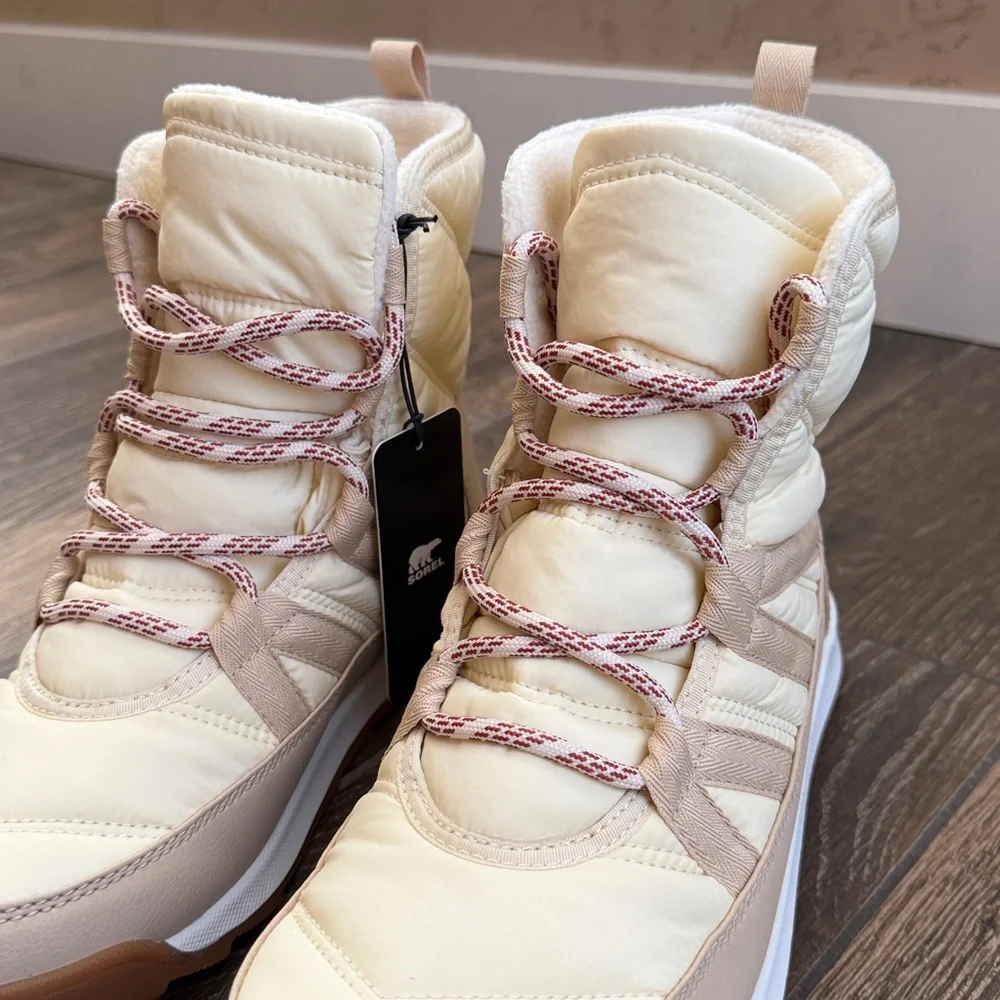 SOREL Women's Honey White Whitney II Plus Lace Waterproof Boots—10 - Picture 7 of 16
